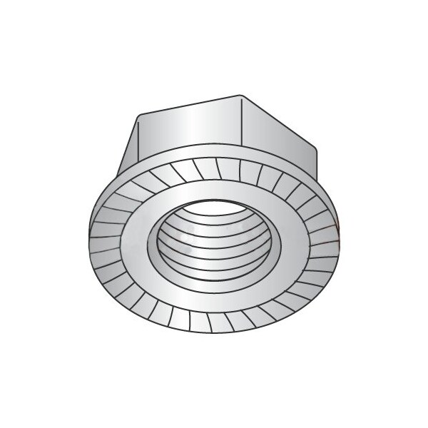 Newport Fasteners Serrated Lock Nut, 1/2"-13, 316 Stainless Steel, Not Graded, 700 PK NB046050B-700 - main